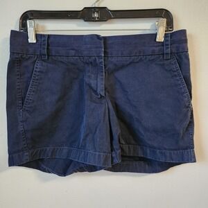 J. Crew Chino Shorts Women's‎ Size 4 Navy Blue Casual Everyday Shorts
